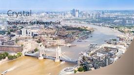  Presentation with london - Amazing presentation theme having aerial-view-of-london-tower backdrop and a light blue colored foreground