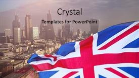  Presentation with union jack - Amazing slide set having british union jack flag backdrop and a light gray colored foreground