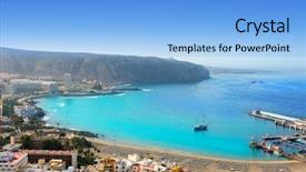  Presentation with aerial view of cape town - Presentation theme having aerial view of los cristianos background and a light blue colored foreground