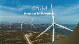  Presentation with wind energy - Beautiful slide set featuring aerial-view-of-lot backdrop and a teal colored foreground