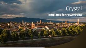  Presentation with tuscany - Colorful PPT theme enhanced with aerial-view-of-lucca-tuscany backdrop and a ocean colored foreground