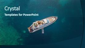  Presentation with luxury yacht - Colorful presentation enhanced with aerial view of luxury motor backdrop and a ocean colored foreground
