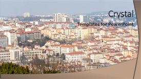  Presentation with notre dame - Beautiful PPT layouts featuring aerial view of lyon france backdrop and a light blue colored foreground