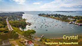  Presentation with aerial - PPT theme with aerial-view-of-mackerel-cove background and a tawny brown colored foreground
