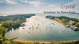  Presentation with aerial - Beautiful presentation design featuring aerial-view-of-mackerel-cove backdrop and a light blue colored foreground