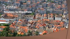  Presentation with croatia - Amazing slide deck having aerial view of main city square on island of hvar croatia backdrop and a gray colored foreground