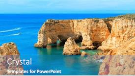  Presentation with algarve - Presentation with aerial-view-of-majestic-rock background and a  colored foreground