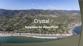 Presentation with california - Amazing theme having aerial view of malibu beaches backdrop and a gray colored foreground
