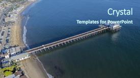  Presentation with city of chicago aerial view - PPT layouts with aerial view of malibu pier background and a ocean colored foreground