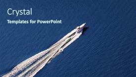  Presentation with lake - Slide deck featuring aerial-view-of-man-wakeboarding background and a ocean colored foreground