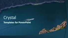  Presentation with skiing - Presentation theme having aerial-view-of-man-wakeboarding background and a ocean colored foreground