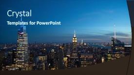  Presentation with new york - Presentation design featuring aerial-view-of-manhattan-new background and a ocean colored foreground