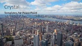  Presentation with new york - Slides enhanced with aerial-view-of-manhattan-new background and a light blue colored foreground