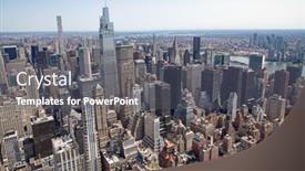  Presentation with new york - Presentation enhanced with aerial-view-of-manhattan-new background and a gray colored foreground