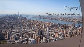  Presentation with america - Slide deck consisting of aerial-view-of-manhattan-new background and a light blue colored foreground