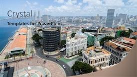  Presentation with square - Presentation theme having aerial-view-of-marco-zero background and a light blue colored foreground