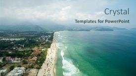  Presentation with aerial - PPT theme enhanced with aerial-view-of-maresias-beach background and a lemonade colored foreground
