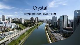  Presentation with city of chicago aerial view - Cool new presentation theme with aerial view of marginal pinheiros backdrop and a light blue colored foreground