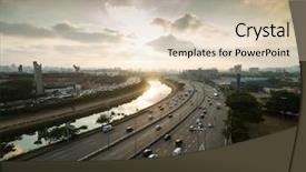  Presentation with aerial - Presentation design having aerial view of marginal tiete background and a lemonade colored foreground