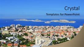  Presentation with notre dame - PPT theme enhanced with aerial view of marseille france background and a light blue colored foreground