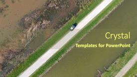  Presentation with marsh - Amazing presentation design having aerial-view-of-marsh-lands backdrop and a tawny brown colored foreground