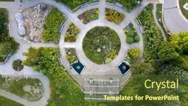 Presentation with botanical - Presentation theme with aerial-view-of-matthaei-botanical background and a tawny brown colored foreground