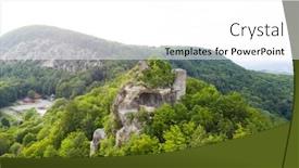  Presentation with romania - Presentation design featuring aerial-view-of-medieval-fortress background and a white colored foreground