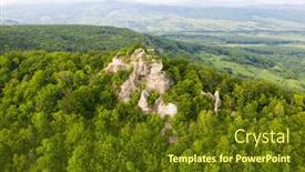  Presentation with romania - Cool new PPT theme with aerial-view-of-medieval-fortress backdrop and a tawny brown colored foreground