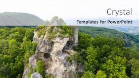  Presentation with romania - Slide set enhanced with aerial-view-of-medieval-fortress background and a white colored foreground