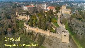  Presentation with christ - Presentation consisting of aerial-view-of-monastery-convent background and a tawny brown colored foreground