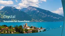  Presentation with switzerland - Cool new presentation theme with aerial-view-of-monteux backdrop and a ocean colored foreground