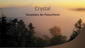  Presentation with mystic - Slide set having aerial-view-of-morning-forest background and a coral colored foreground