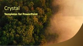  Presentation with mystic - PPT theme with aerial-view-of-morning-forest background and a tawny brown colored foreground