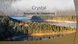  Presentation with mountain view - Cool new PPT layouts with aerial-view-of-mountain-lake backdrop and a light gray colored foreground