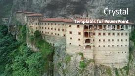  Presentation with mountain view - Presentation theme with aerial-view-of-mountain-sumela background and a  colored foreground