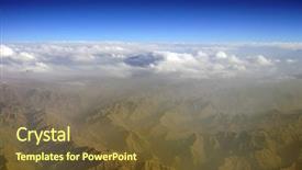  Presentation with jet - Slide deck consisting of aerial view of mountains from jet flight background and a tawny brown colored foreground