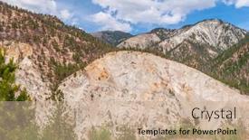 Presentation with british columbia - PPT theme featuring aerial-view-of-mountains background and a soft green colored foreground