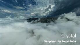  Presentation with storm clouds - Theme featuring aerial-view-of-mountains background and a  colored foreground