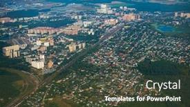  Presentation with multi - Theme with aerial-view-of-multi-storey background and a tawny brown colored foreground