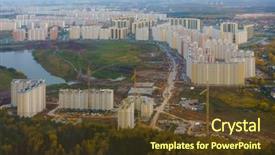  Presentation with multi - Amazing PPT theme having aerial view of multi storey backdrop and a  colored foreground