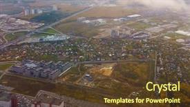  Presentation with multi - PPT layouts featuring aerial view of multi storey background and a  colored foreground