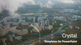  Presentation with multi - Slide set consisting of aerial view of multi storey background and a  colored foreground