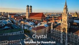  Presentation with aerial - Theme enhanced with aerial-view-of-munich-marienplatz and a tawny brown colored foreground