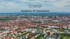  Presentation with olympic - Slide deck having aerial view of munich from olympiaturm olympic tower munich bavaria germany background and a light blue colored foreground