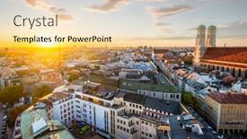  Presentation with aerial - Theme having aerial-view-of-munich background and a lemonade colored foreground