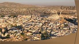  Presentation with night city - Presentation theme with aerial-view-of-natural-rock background and a coral colored foreground