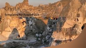  Presentation with night city - Slides enhanced with aerial-view-of-natural-rock background and a coral colored foreground