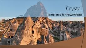  Presentation with city night - Presentation theme with aerial-view-of-natural-rock background and a light blue colored foreground