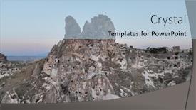  Presentation with night city - PPT theme enhanced with aerial-view-of-natural-rock background and a light blue colored foreground