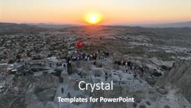  Presentation with cappadocia - PPT layouts consisting of aerial-view-of-natural-rock background and a dark gray colored foreground